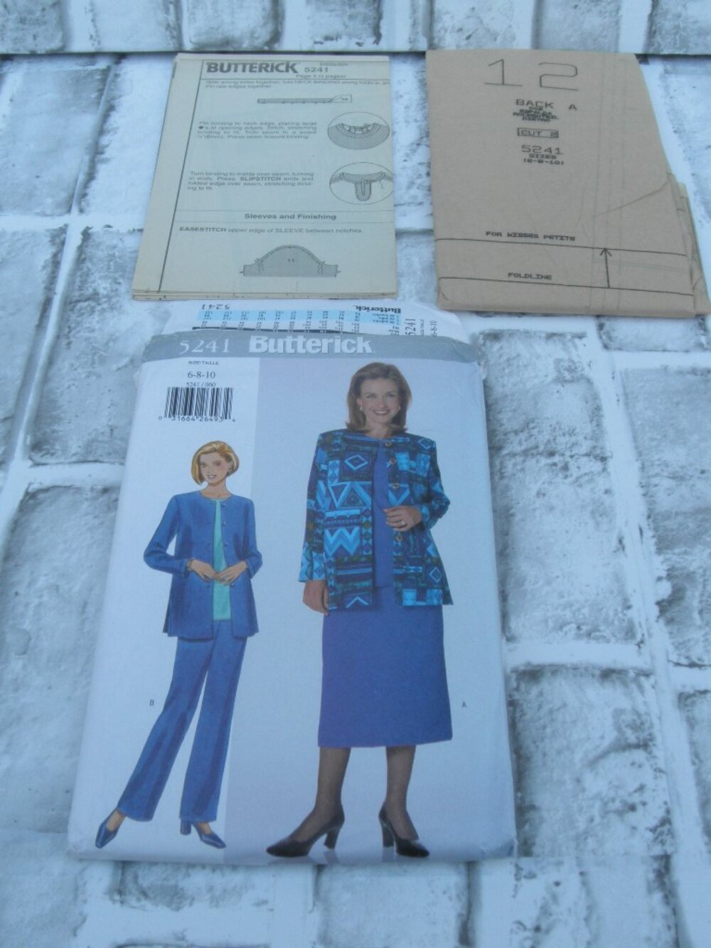 #5241 PRE-OWNED BUTTERICK UNCUT SEWING PATTERN JACKET,SKIRT,TOP,PANTS SZ 6-8-10